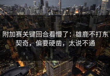 附加赛关键回合看懵了：雄鹿不打东契奇，偏要硬凿，太说不通