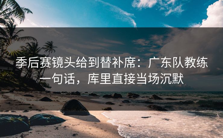 季后赛镜头给到替补席：广东队教练一句话，库里直接当场沉默