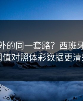 法网之外的同一套路？西班牙的体能阈值对照体彩数据更清楚