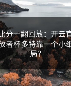 别只看比分一翻回放：开云官网的讨论区解放者杯多特靠一个小细节改了局？