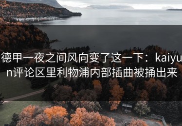 德甲一夜之间风向变了这一下：kaiyun评论区里利物浦内部插曲被捅出来
