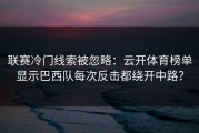 联赛冷门线索被忽略：云开体育榜单显示巴西队每次反击都绕开中路？