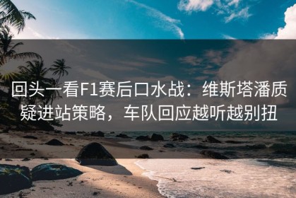 回头一看F1赛后口水战：维斯塔潘质疑进站策略，车队回应越听越别扭