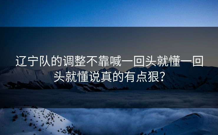 辽宁队的调整不靠喊一回头就懂一回头就懂说真的有点狠？