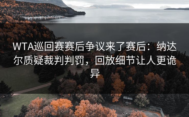 WTA巡回赛赛后争议来了赛后：纳达尔质疑裁判判罚，回放细节让人更诡异